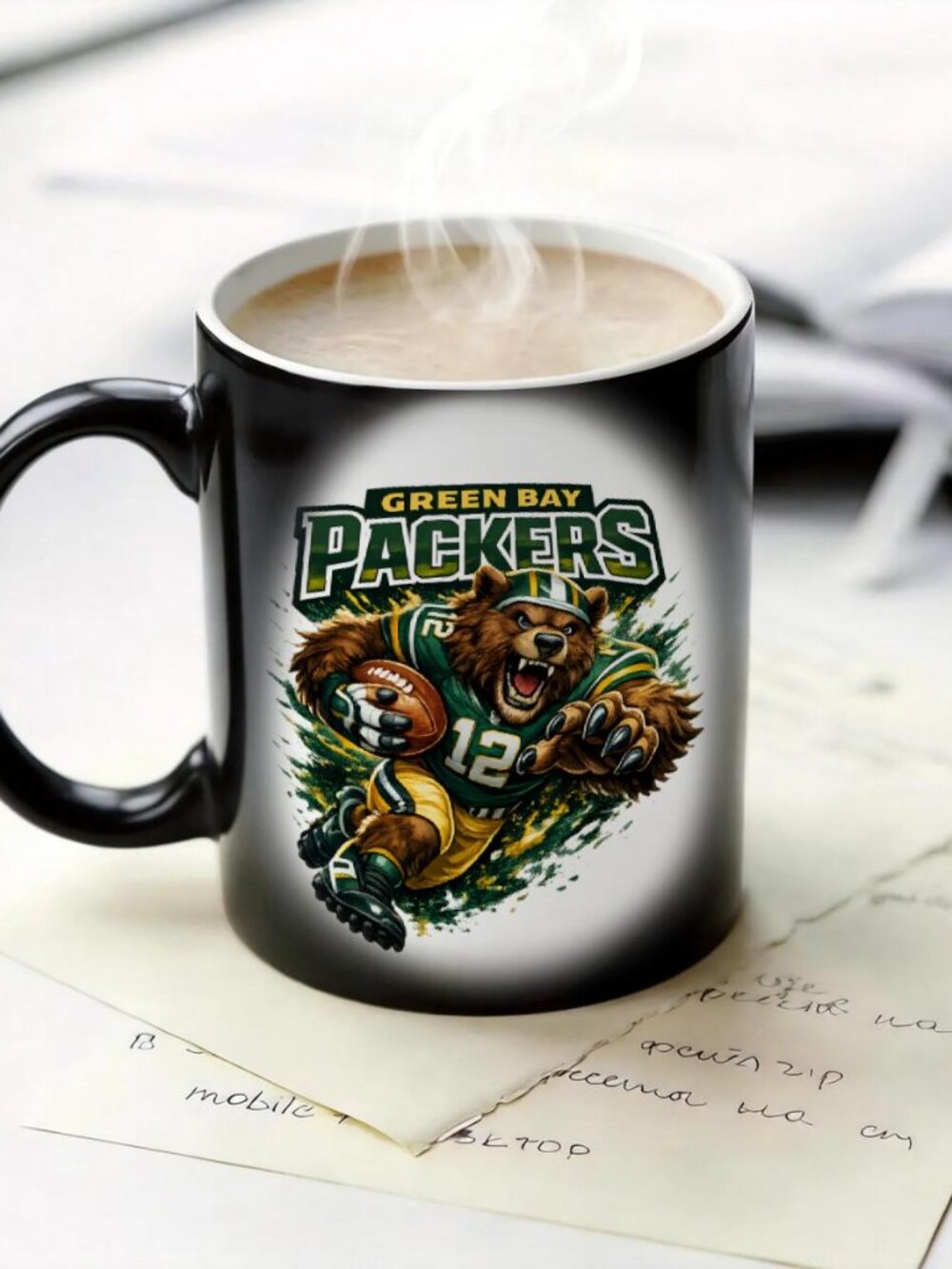 Green Bay Packers Matte Heat Changing Mug NFL Fan Cup 11oz